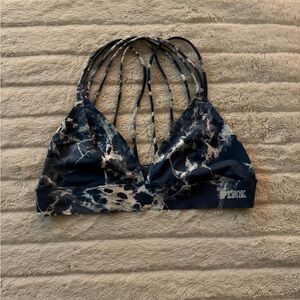 PINK Victoria's Secret Strappy Sports Bra - Navy and White